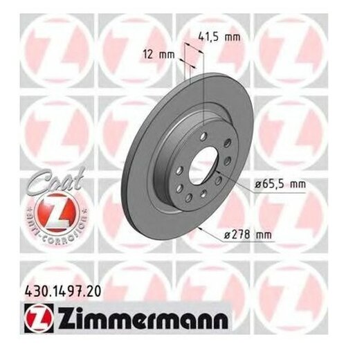 Диск Тормозной Opel/Saab/Fiat Coat Z Zimmermann арт. 430.1497.20