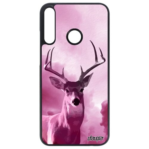 фото Яркий чехол на телефон // huawei p40 lite e // "олень" стиль лес, utaupia, розовый
