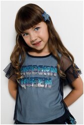 Блузка детская для девочек ACOOLA синяя, размер 98