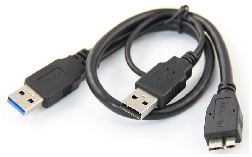 Кабель 2хUSB 30(m) - micro USB 30(m) Y-кабель (Для подключения жестких дисков) START