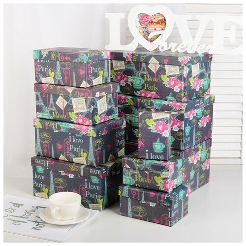 фото Набор коробок 10 в 1, 30 x 21 x 14.5 - 12 x 7.5 x 6.5 см yandex market