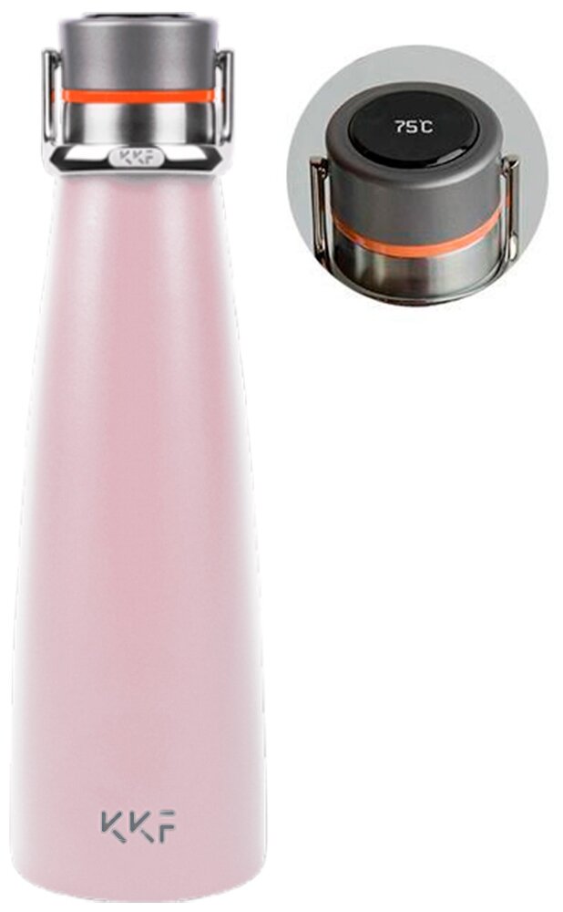 Термобутылка KKF Kiss Kiss Fish с OLED-дисплеем, 0.475 л, розовый - фотография № 2