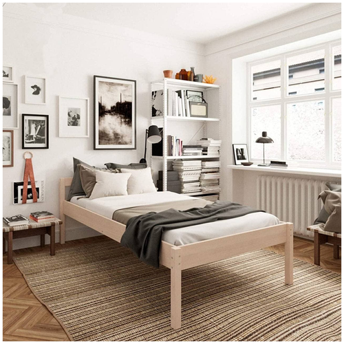 фото Односпальная деревянная кровать hansales 120x200 см для здорового и крепкого сна