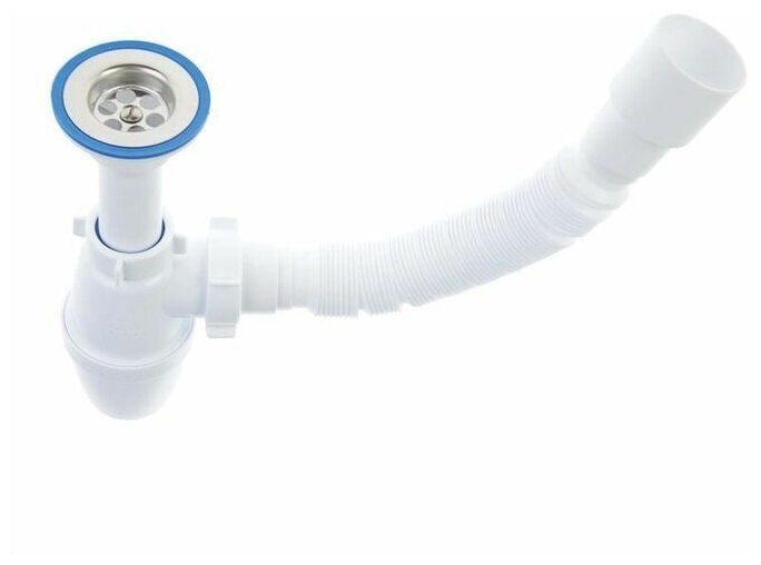 фото А-32089 Сифон бутылочный 1 1/4 х 40 мал корпус с литым вып, с гибкой трубой 40-40/50 А-32089 ORIO