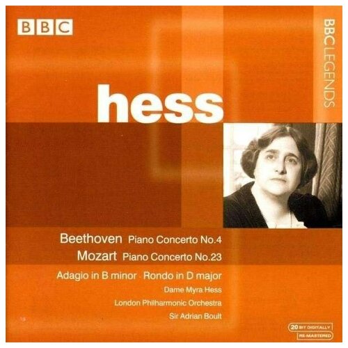 BEETHOVEN, L. van: Piano Concerto No. 4 MOZART, W.A: Piano Concerto No. 23 Adagio in B minor (Hess, London Philharmonic, Boult) (1958, 1961)