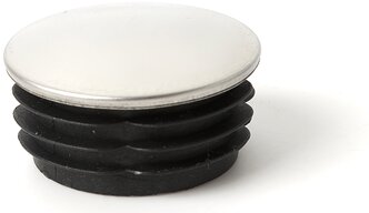 Пластиковая круглая заглушка с декоративной металлической хромированной шляпкой для труб 35 мм (2шт)