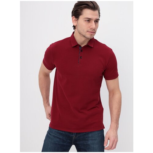 фото Поло мужское greg g144-po124-md01 (бордовый), прямой силуэт / сlassic fit, цвет бордовый, размер 54