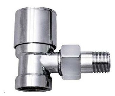 фото Вентиль "TIM" регулировочный угловой с затвором (Вн/Нар) - 1/2" х 1/2", хром, KRS301.02