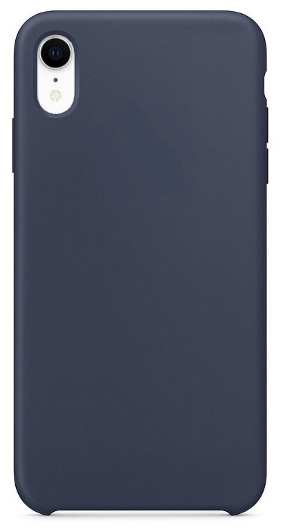 Чехол силиконовый для Apple iPhone XR, чехол для айфона ХР (темно-синий), с мягким покрытием внутри