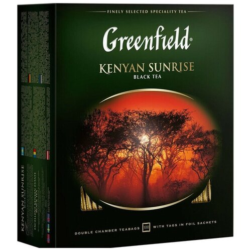 Чай черный Гринфилд кениан санрайз Greenfield Kenyan Sunrise, 9 шт по 100 пак