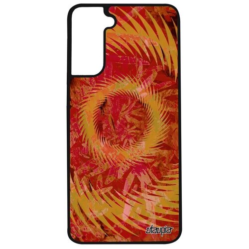 фото Защитный чехол на смартфон // galaxy s21 // "мандала спираль" иллюзия дизайн, utaupia, красный