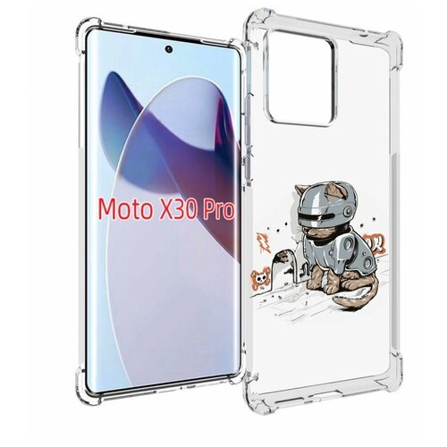 Чехол MyPads Грозный кот для Motorola Moto X30 Pro задняя-панель-накладка-бампер