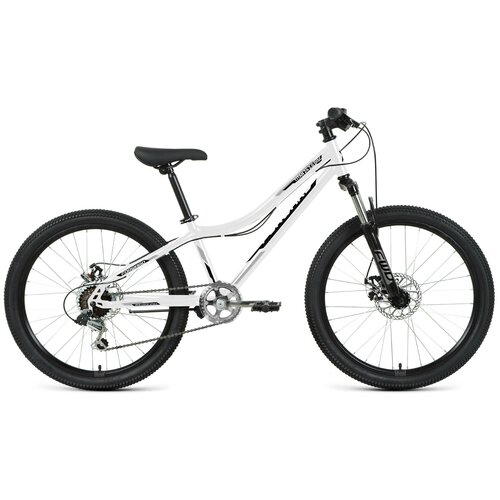 Подростковый велосипед Forward Titan 24 2.0 D, год 2022, цвет Белый-Черный велосипед 24 forward titan 2 0 d 2022 цвет белый черный размер 12