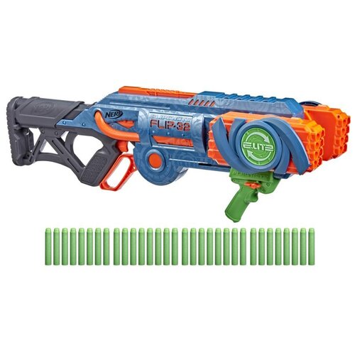 игрушка бластер nerf elite 2 0 flipshots flip 16 60 4 см голубой оранжевый Игрушка бластер Nerf Elite 2.0 Flipshots Flip-32, 79.7 см, голубой/оранжевый