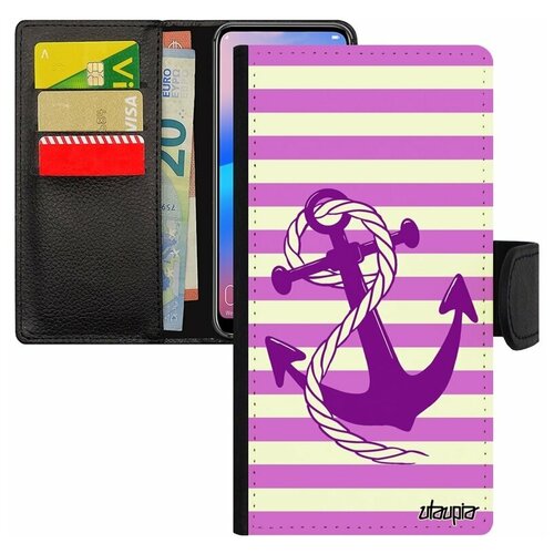 фото Чехол книжка на телефон galaxy s8, "якорь" цепь капитан utaupia