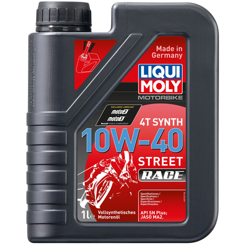 Синтетическое моторное масло LIQUI MOLY Motorbike 4T Synth Street Race 10W-40, 1 л