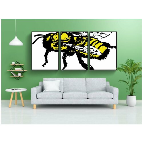 фото Набор модулных постеров для интерьера "пчела, насекомое" 60x90 см. в тубусе, без рамки lotsprints