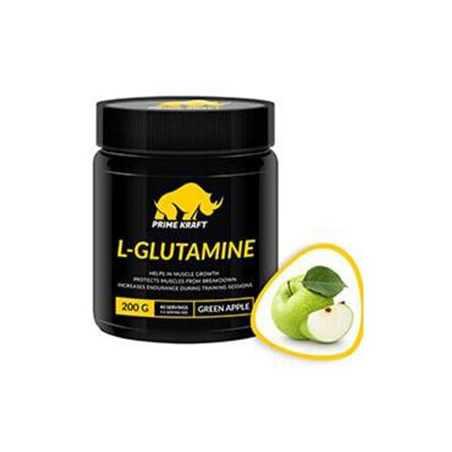 Prime Kraft L-Glutamine, 200 гр. (зеленое яблоко)