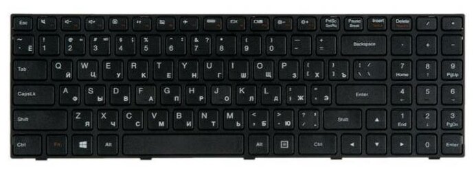 Клавиатура для ноутбука Lenovo IdeaPad 100 100-15IBY B50-10 черная с рамкой гор. Enter