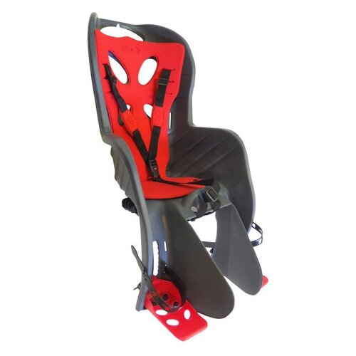 Детское кресло NFUN CURIOSO DELUXE на подседел штырь темно-серое с красой вставкой детское велокресло на раму nfun curioso deluxe серое красное