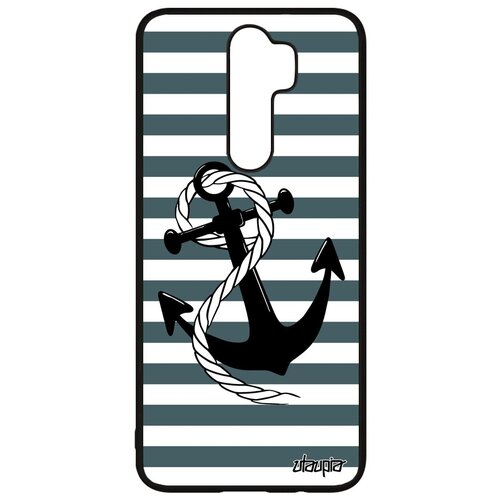 фото Красивый чехол на смартфон // xiaomi redmi note 8 pro // "якорь" бухта шхуна, utaupia, серый