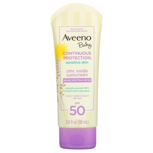 Aveeno Baby, Для детей, солнцезащитное средство с оксидом цинка, SPF 50, 88 мл