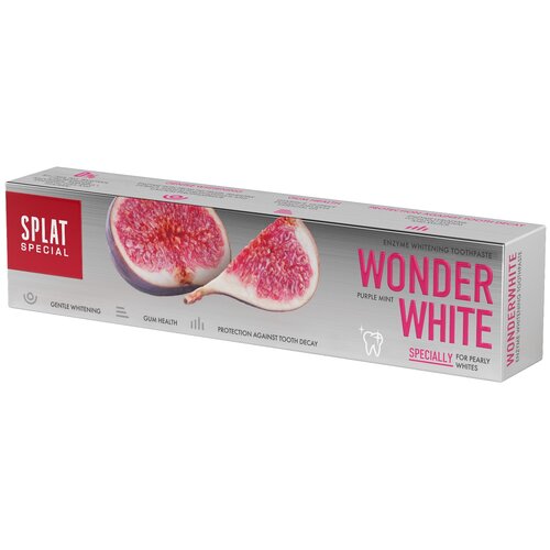 Зубная паста SPLAT Wonder White, 75 мл, 120 г, белый зубная паста отбеливающая colgate безопасное отбеливание забота о деснах 75 мл