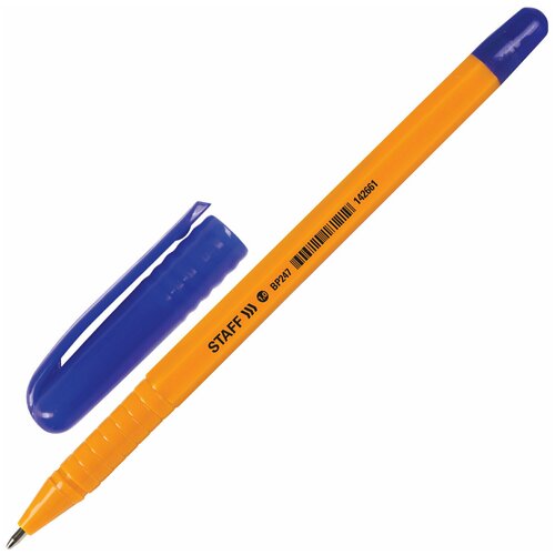 Ручка шариковая STAFF, комплект 50 штук, синяя, корпус оранжевый, 1мм, линия письма 0,5мм, 880158