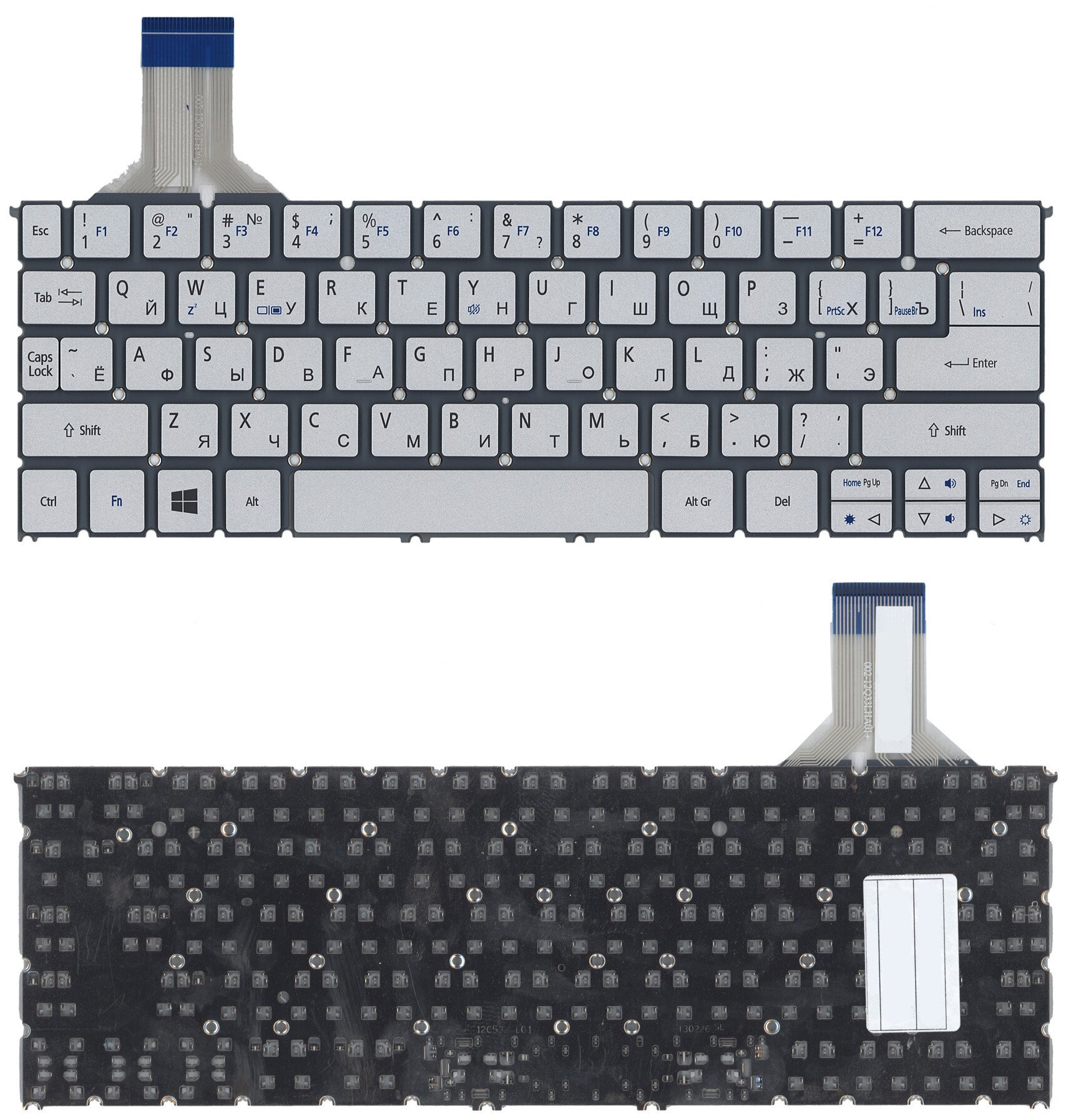 Клавиатура для ноутбука Acer Aspire S7-391 серебристая 1273₽