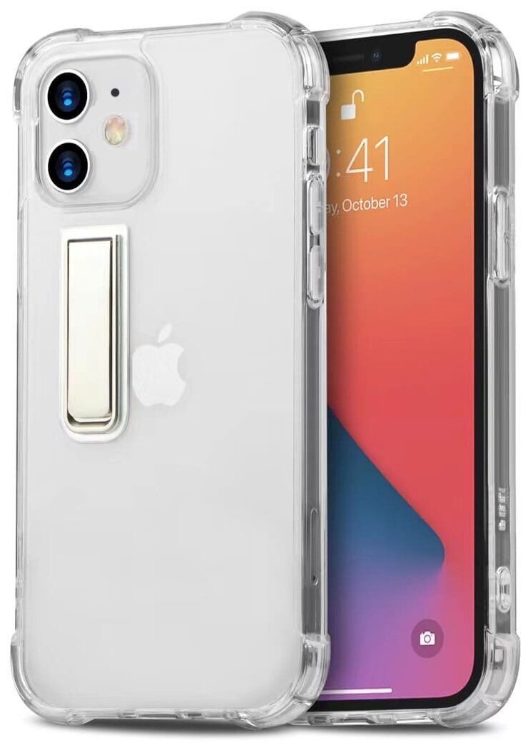 Чехол силиконовый для iPhone 11 (6.1), с подставкой, X-CASE, прозрачный