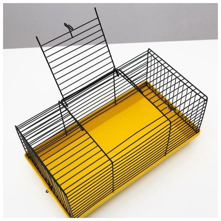 Клетка-мини для грызунов "Пижон" №1-1, без наполнения, 27 х 15 х 13 см, жёлтая 6705625 - фотография № 6