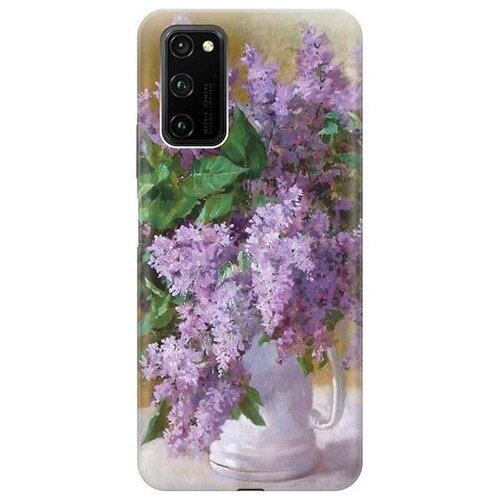 фото Ультратонкий силиконовый чехол-накладка для honor view 30 pro с принтом "букет сирени" gosso