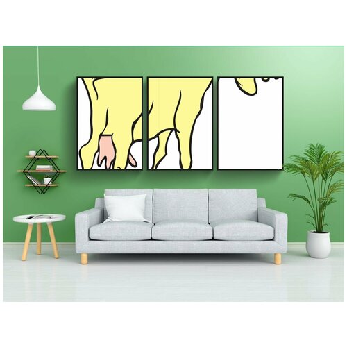 фото Набор модулных постеров для интерьера "козел, желтый, стоя" 60x90 см. в тубусе, без рамки lotsprints