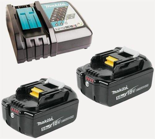 Изображение товара Аккумулятор BL1850B 2 шт.+ зарядное устройство DC18RC (18V 2х5.0Ач, Li-Ion) Makita 191L74-5