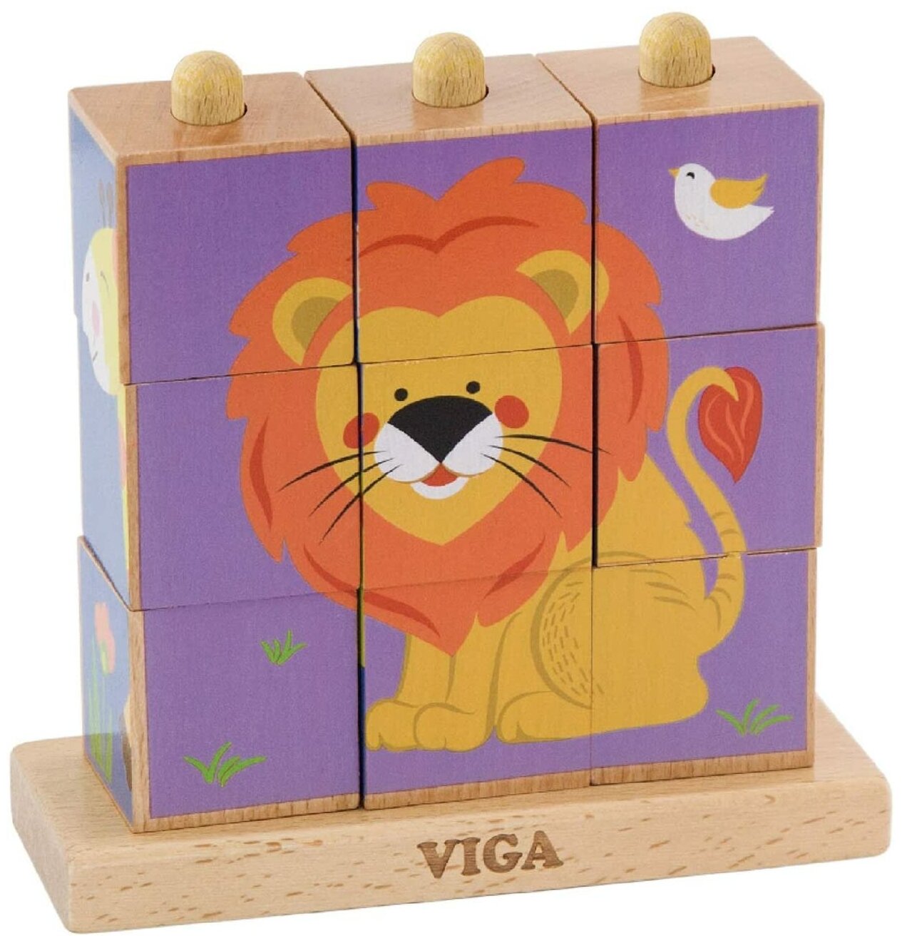 Пазл-кубики Viga Toys Сафари (50834) - фото №1