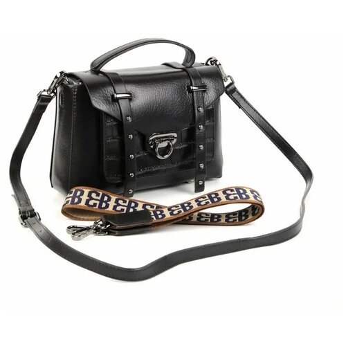 фото Женская кожаная сумка 9902-1 блек/блек (94195) decoratta