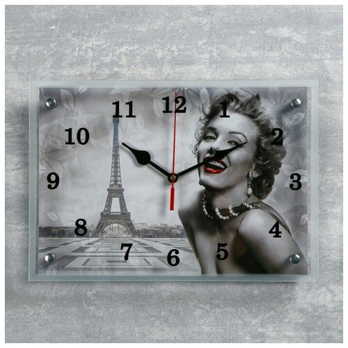 фото Часы настенные, серия: город, "мэрилин монро в париже", 25х35 см, микс сюжет 1155208 . yandex market