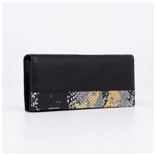 фото Кошелёк женский, 3 отдела на магнитах, цвет чёрный нет бренда