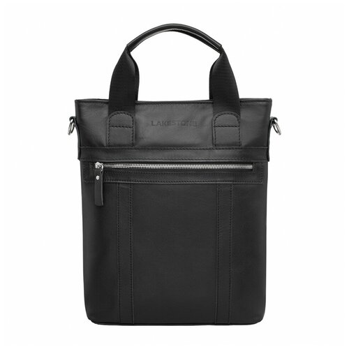 фото Мужская кожаная вертикальная деловая сумка lakestone orwell black 92608/bl
