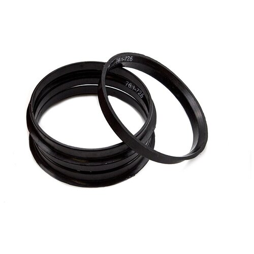 фото Кольца центровочные 76,1х72,6 black 4 шт высококачественный пластик sds exclusive