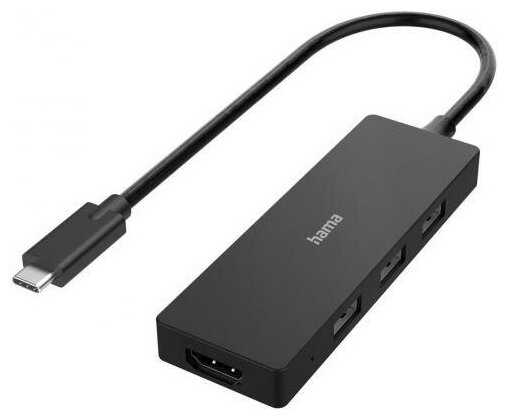 Разветвитель USB-C Hama H-200113 4порт. (00200113) (черный)