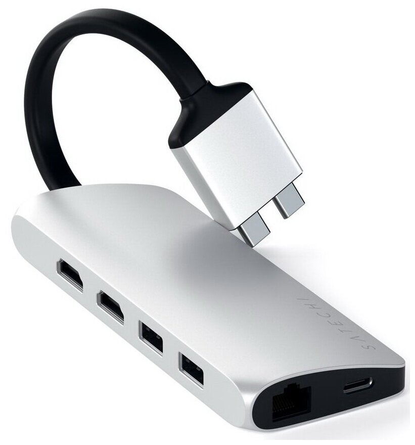 Адаптер USB Type-C Satechi ST-TCDMMAS HDMI 2 х USB 3.0 microSD SD серебристый