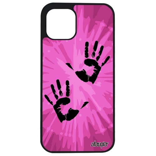 фото Качественный чехол на мобильный // apple iphone 12 pro // "отпечаток ладони" след palm, utaupia, розовый