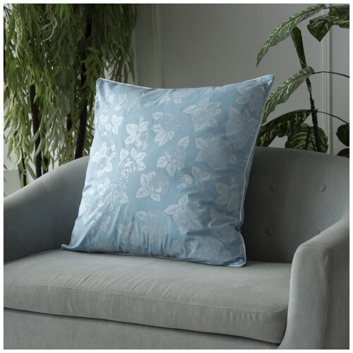фото Наперник тик застежка на молнии 60х60 см 071 голубая роза, вселенная текстиля, чехол на подушку, подарок