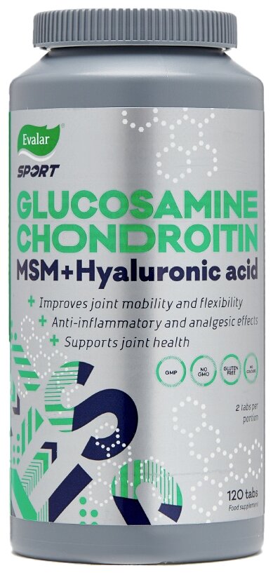 Препарат для укрепления связок и суставов Эвалар Sport Glucosamine Chondroitin MSM + Hualuronic acid