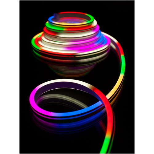 PJ NEON Интерьерная светодиодная неоновая лента смарт, гибкий неон, 220В мультицвет, 5 метров, 8 режимов