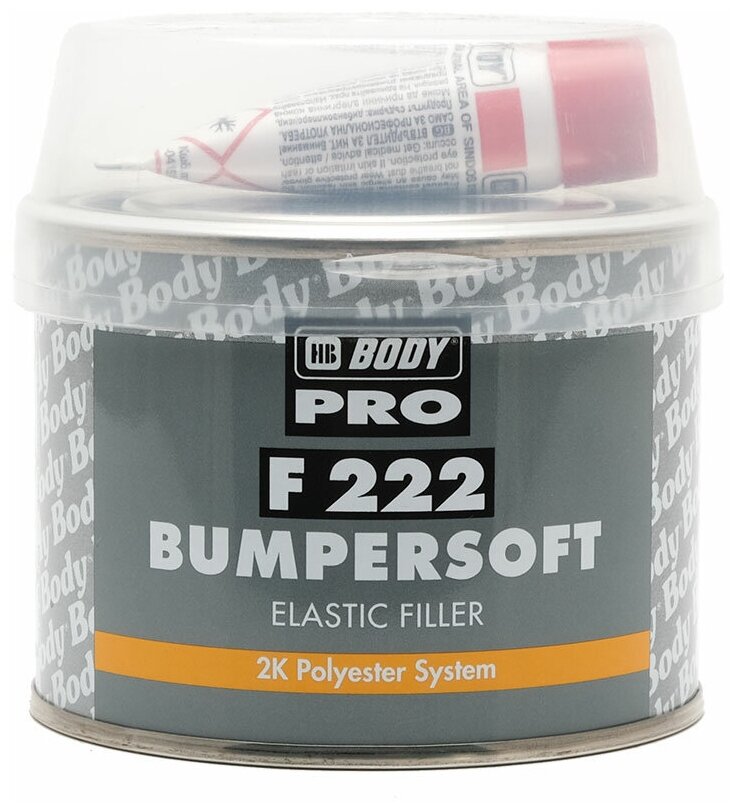 Шпатлевка HB Body PRO F222 BUMPERSOFT для пластика черная, 250 г