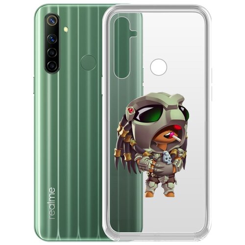 чехол накладка clear case brawl stars кони макс для realme 7 Чехол-накладка Clear Case Brawl Stars-Леон Хищник для Realme 6i