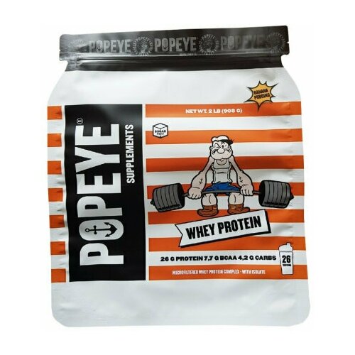 Popeye Supplements Whey Protein - 908 грамм, банановый пудинг usn bluelab 100% whey premium protein ваниль 908 грамм