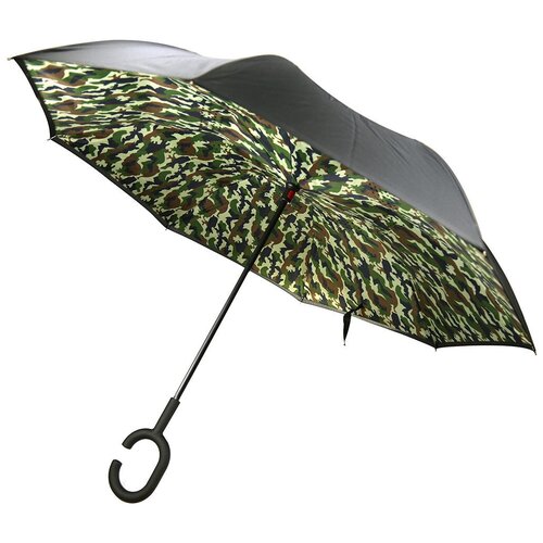 Мини-зонт Домашняя мода, механика, купол 105 см., обратное сложение, для женщин, зеленый